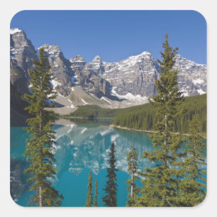 Adesivo Quadrado Lago Moraine, Rochas Canadenses, Alberta, Canadá 2