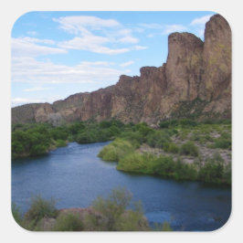 Adesivo Quadrado lago Saguaro Cênico