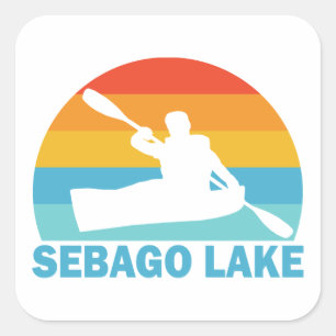 Adesivo Quadrado Lago Sebago Maine Caiaque