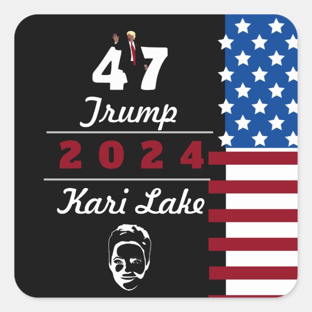 Adesivo Quadrado Lago Trump Kari 2024 (Frente)