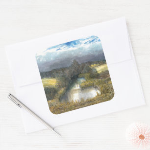 Adesivo Quadrado lagoa de outono