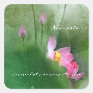 Adesivo Quadrado LAGOA LOTUS l arte da pintura da escova do chinês