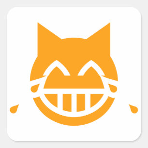 Adesivo Quadrado Lágrimas de Joy Emoji Cat