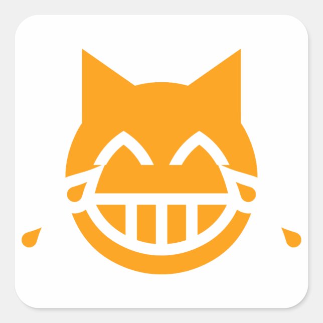 Adesivo Quadrado Lágrimas de Joy Emoji Cat (Frente)