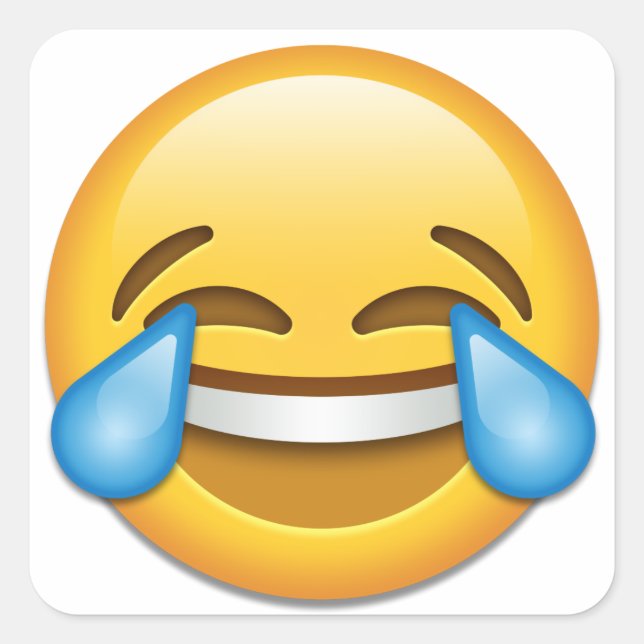 Adesivo Quadrado Lágrimas de Joy emoji engraçadas (Frente)