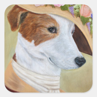 Adesivo Quadrado Laika, o Pooch vitoriano