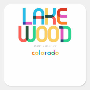 Adesivo Quadrado Lakewood Colorado Meio século, Pop Art,