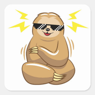 Adesivo Quadrado Lama legal com óculos de sol