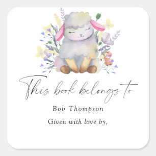 Adesivo Quadrado Lamb - este livro pertence a