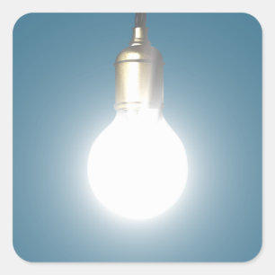 Adesivo Quadrado Lâmpada brilhante