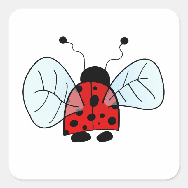 Adesivo Quadrado Lâmpada de Mesa Ladybug (Frente)