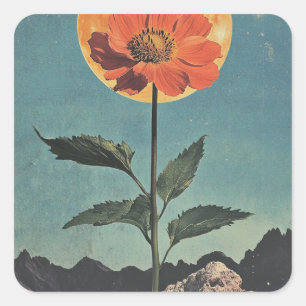 Adesivo Quadrado Lâmpada Laranja Luz - Charme de Boho Vintage (2)