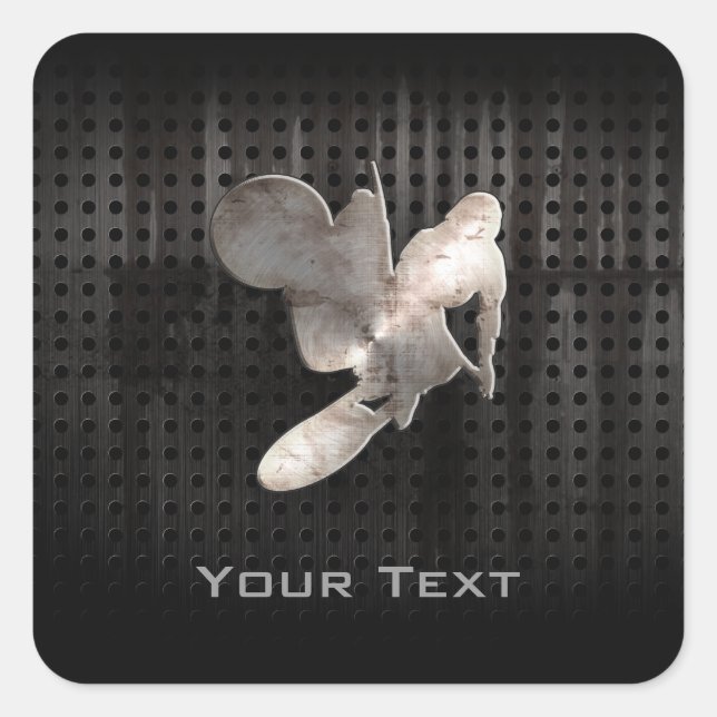 Adesivo Quadrado Lâmpada Motocross; Preto Legal (Frente)