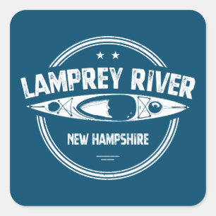 Adesivo Quadrado Lamprey River New Hampshire Kayaking