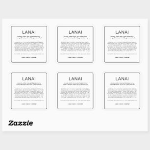 Adesivo Quadrado Lanai Matte Sticker Labels 3"x3"