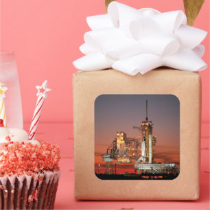 Adesivo Quadrado Lançamento do Red Sky for Space Shuttle Atlantis