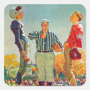 Adesivo Quadrado Lance da moeda por Norman Rockwell