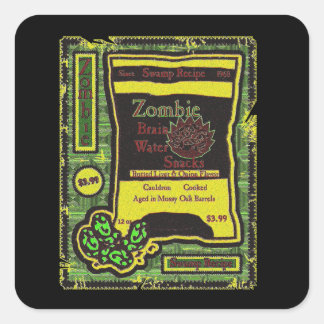 Adesivo Quadrado Lanches Zumbis