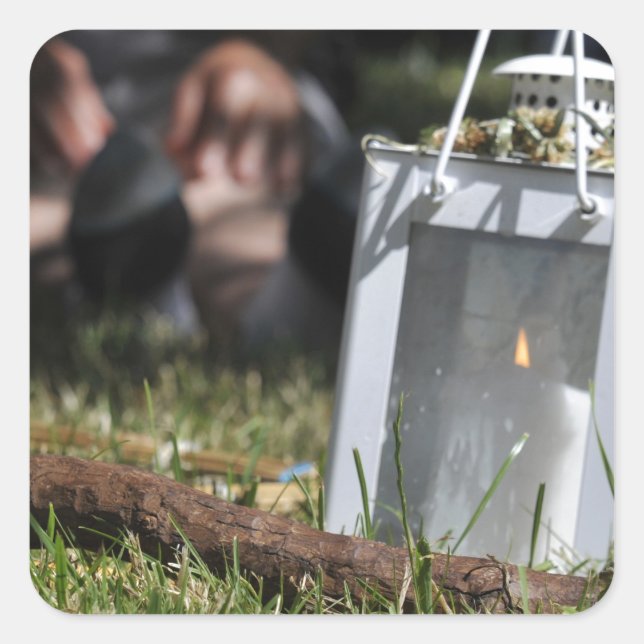 Adesivo Quadrado Lanterna de luz (Frente)