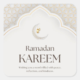 Adesivo Quadrado Lanterna e Crescente Arte do Ramadan Kareem