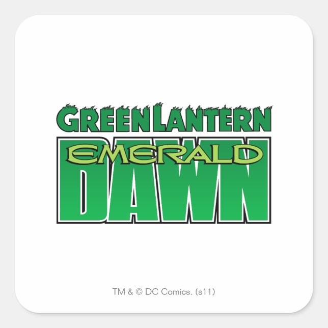 Adesivo Quadrado Lanterna Verde - Logotipo do Emerald Dawn (Frente)