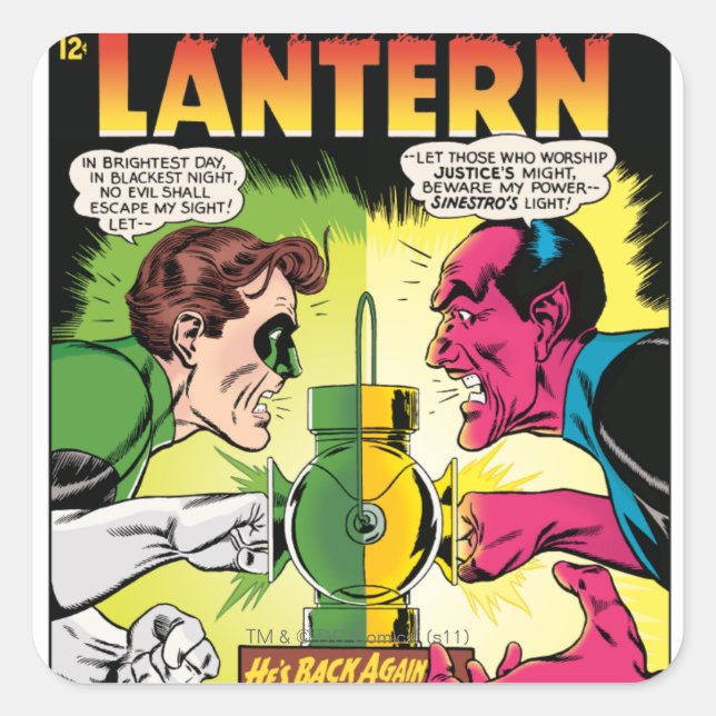 Adesivo Quadrado Lanterna Verde vs Sinestro (Frente)