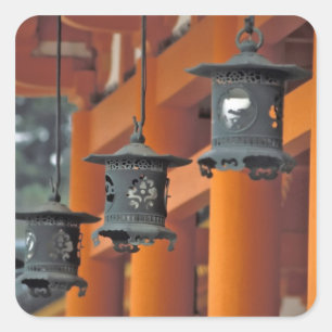 Adesivo Quadrado Lanterns penduradas no Santuário Heian-jingu,