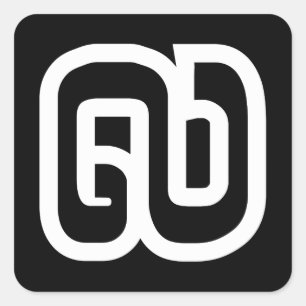 Adesivo Quadrado Lao/Laotian número nove de Laos/9/໙ (Kao/Gao)