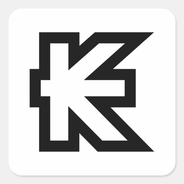 Adesivo Quadrado Laos Kip Lao / Sinal de dinheiro do Laos (Frente)