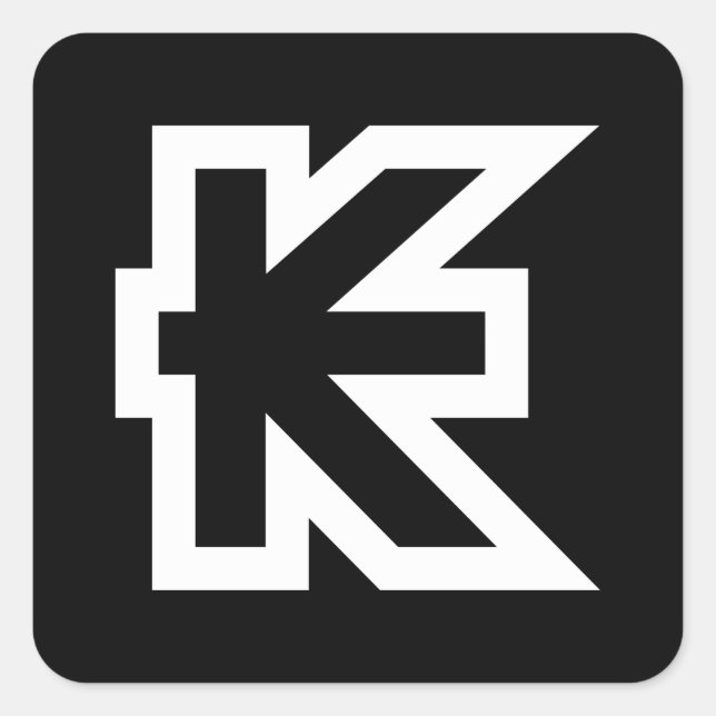 Adesivo Quadrado Laos Kip Lao / Sinal de dinheiro do Laos (Frente)