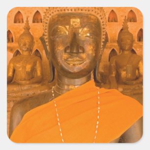 Adesivo Quadrado Laos, Vientiane, uma das 6840 imagens de Buda em