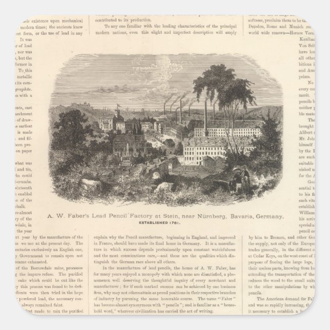 Adesivo Quadrado Lápis de Chumbo do AW Faber (Frente)