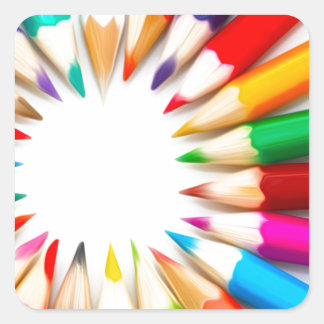 Adesivo Quadrado Lápis de cores