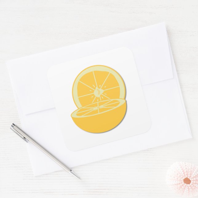 Adesivo Quadrado Laranja (Envelope)