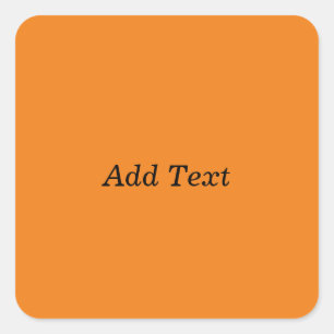 Adesivo Quadrado Laranja Crie seu próprio texto adicionado personal