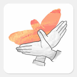 Adesivo Quadrado Laranja De Águia De Mão