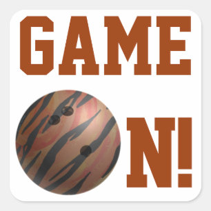 Adesivo Quadrado Laranja do tigre da bola de boliche