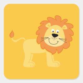 Adesivo Quadrado Laranja-Leão-Cinto