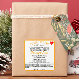 Adesivo Quadrado Laranja Orgânico Sangrado