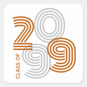 Adesivo Quadrado Laranja Queimada Retrorando Grandes Números Classe