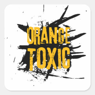 Adesivo Quadrado Laranja Tóxico Resistência Política Trump