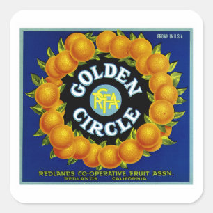 Adesivo Quadrado Laranjas do Círculo do ouro