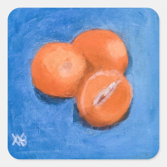 Adesivo Quadrado Laranjas mandarinas (Frente)