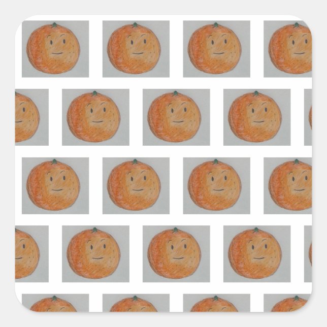 Adesivo Quadrado Laranjas tangerinas mandarinas citrinos frutas bon (Frente)