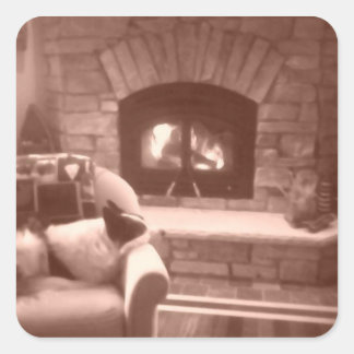 Adesivo Quadrado Lareira