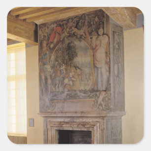 Adesivo Quadrado Lareira no Chambre du Roi
