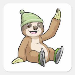 Adesivo Quadrado Largura na patinação de gelo com skates de gelo