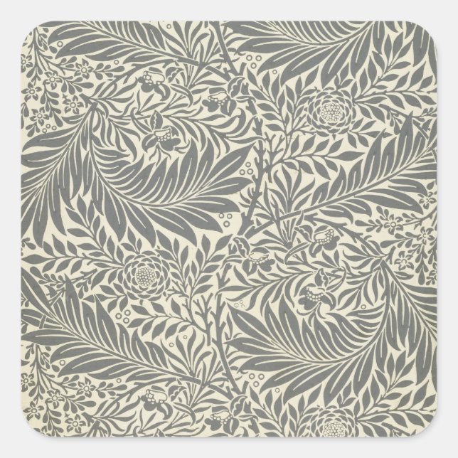 Adesivo Quadrado Larkspur, design de papel de parede, 1872 (Frente)