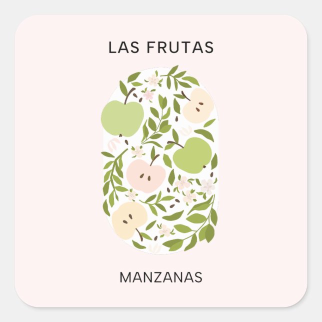 Adesivo Quadrado Las Frutas: Manzanas - Mercado da Apple (Frente)