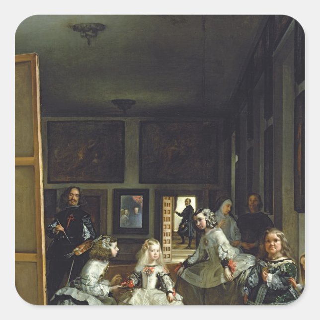 Adesivo Quadrado Las Meninas ou A Família de Philip IV, c.1656 2 (Frente)